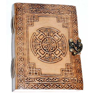 5" x 7" Celtic Cross leather w/ Latch - Wiccan Place