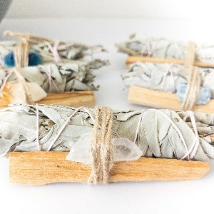 Palo Santo, Sage & Crystal Smudging Bundle