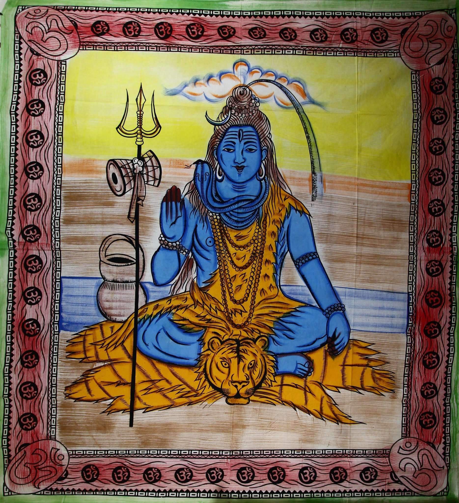 Third Eye Shiva with Trishul & Om Tapestry