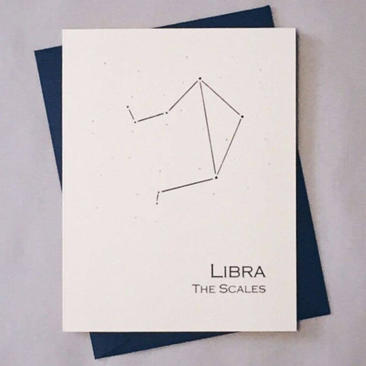 Libra Constellation Zodiac Sign Birthday Card