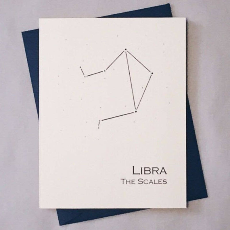 Libra Constellation Zodiac Sign Birthday Card