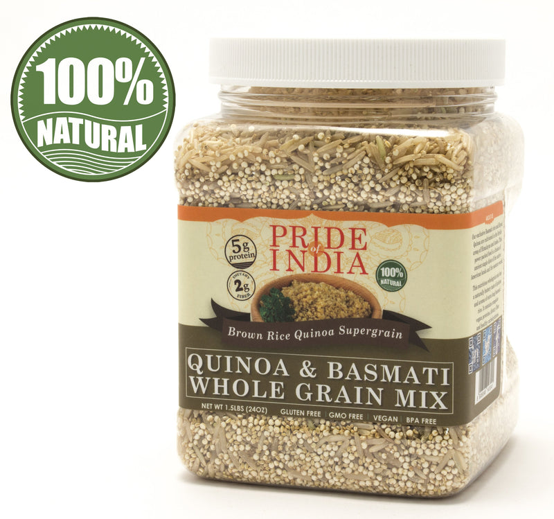 Quinoa & Brown Basmati Whole Grain Mix - Protein Rich Super Grain Jar