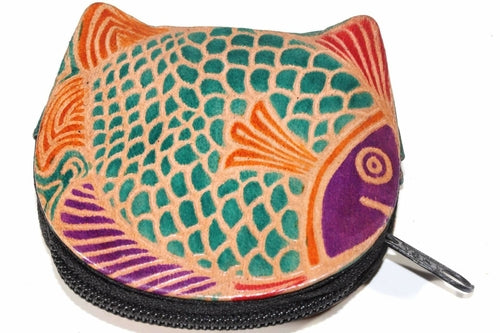 Colorful Fishies Coin Leather Purse