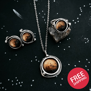 Mars Jewelry Gift Set - Necklace, Earrings, and Ring