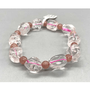 Quartz & Strawberry Quartz Nugget bracelet