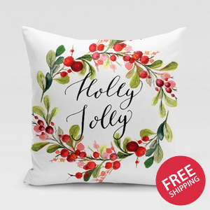 Holly Jolly Pillow Cover