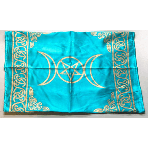 Turquoise Triple Moon altar cloth 21"x21"