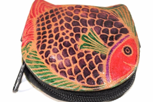 Colorful Fishies Coin Leather Purse
