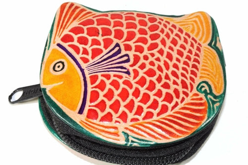 Colorful Fishies Coin Leather Purse