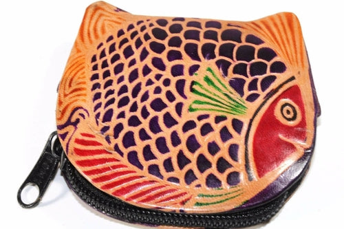 Colorful Fishies Coin Leather Purse