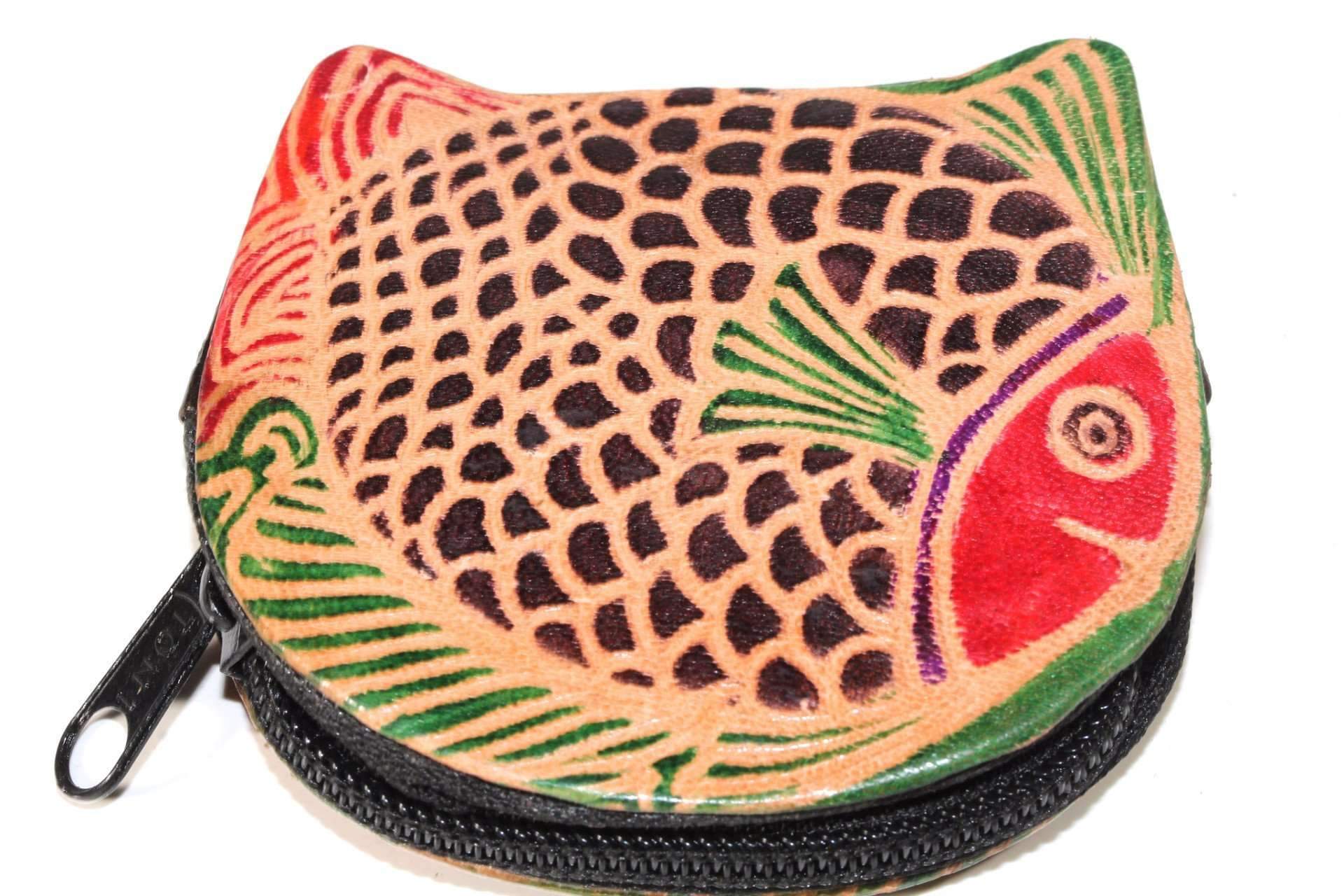 Colorful Fishies Coin Leather Purse