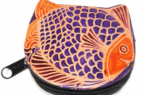 Colorful Fishies Coin Leather Purse