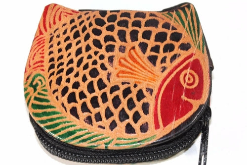 Colorful Fishies Coin Leather Purse