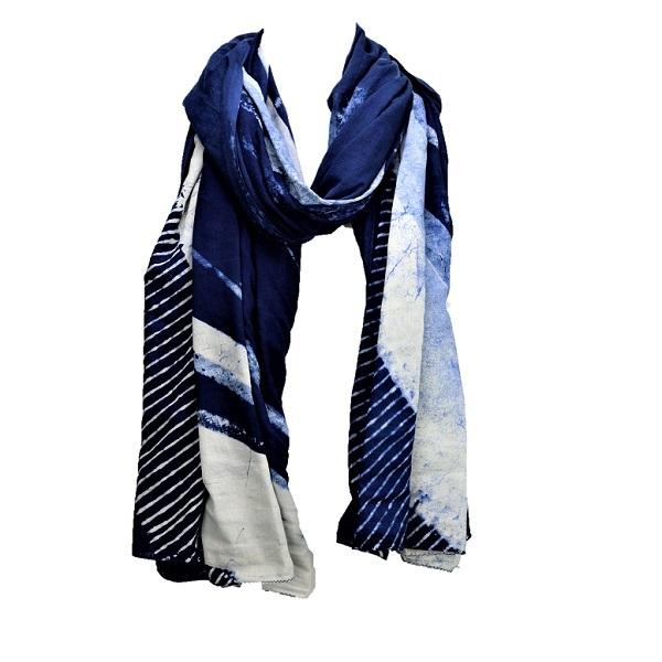 Serenity Indigo Dyed Long Scarf