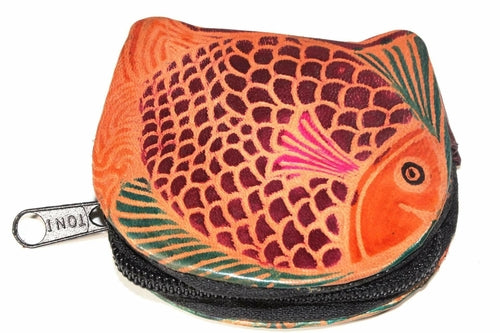 Colorful Fishies Coin Leather Purse