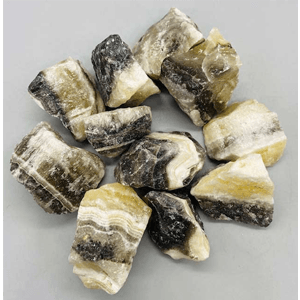 Zebra Calcite untumbled stones 1 lb