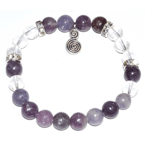 Lepidolite with Double Spiral Bracelet 8mm