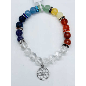 7 Chakra Seed of Life bracelet 8mm