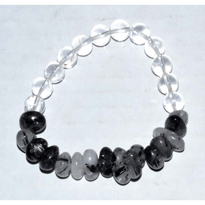 Nuggets, Quartz with Tourmaline & Quartz gemstone bracelet