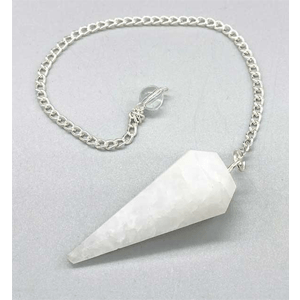 6-sided White Quartz pendulum