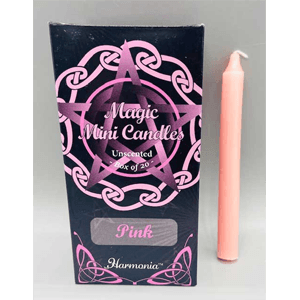 Pink chime candle 1/2" dia, 5" long 20 pack