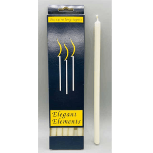 Ivory chime candle 10" 6 pack