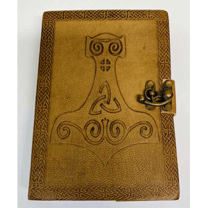 Thor Hammer Embossed leather Journal 5" x 7" w/ latch