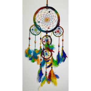 Rainbow Hemp dreamcatcher 6"