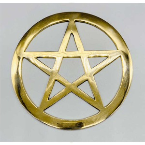 Brass Pentagram altar tile 5.75"