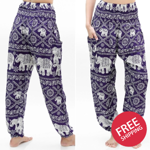 Purple ELEPHANT Women Boho & Hippie Harem Pants