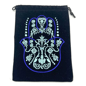 Fatima Hand Black velveteen bag (set of 10) 5"x 7"
