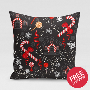 Candy Cane Pillow Cover