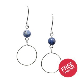 Hoop on the Sodalite Drop Earrings