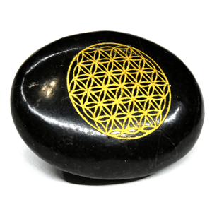 Tourmaline Flower of Life palm stone