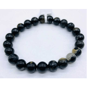 Black Tourmaline w/ Quartz bracelet 6mm