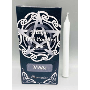 White chime candle 1/2" dia, 5" long 20 pack