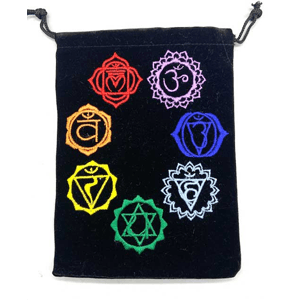 7 Chakra Black velveteen bag (set of 10) 5"x 7"