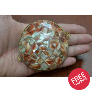 Red Abalone Shell Trinket Box & Coin Purse