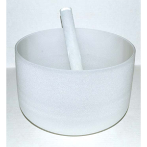 Off White Crystal Singing Bowl 8"