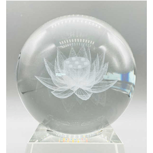 Clear Lotus gazing ball 80mm