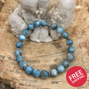 Blue Apatite Stretch Bracelet! Natural Gemstone Bracelet!