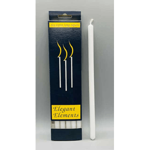 White chime candle 10" 6 pack