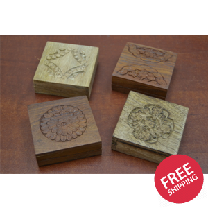 4 Pcs Set Handmade Storage Keepsake Wood Boxes