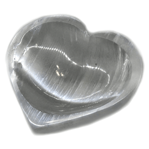 Selenite Heart bowl 4"