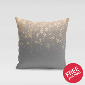 Snowflake Golden Pillow Cover