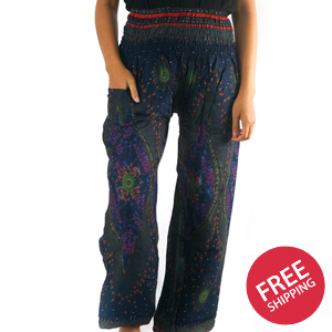 Blue PEACOCK Blue BWomen Boho & Hippie Harem Pants