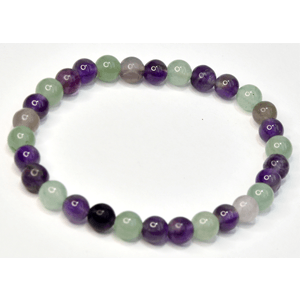 Fluorite, Amethyst & Green Aventurine bracelet 6mm