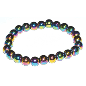 Hematite, Rainbow (man-made) Bracelet 8mm