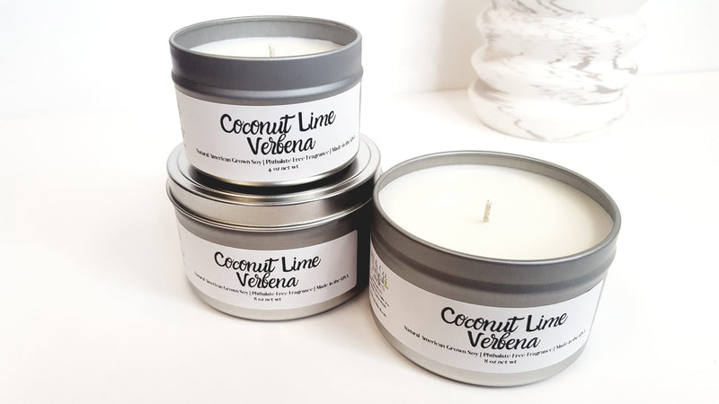 Coconut Lime Verbena Natural Soy Candle or Wax Melt| Hand-Poured &Hand-crafted
