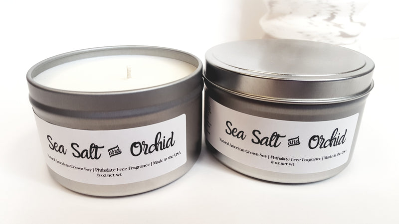 Sea Salt and Orchid Natural Soy Candle or Wax melt | Hand-Poured and Hand-crafted